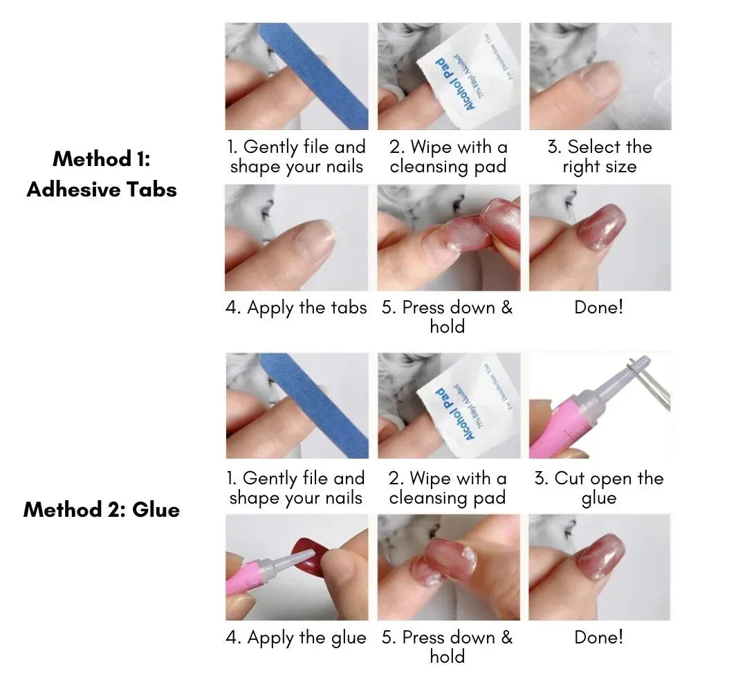 Press on Application Set of Six Kit Sage & Shimmer Beauty