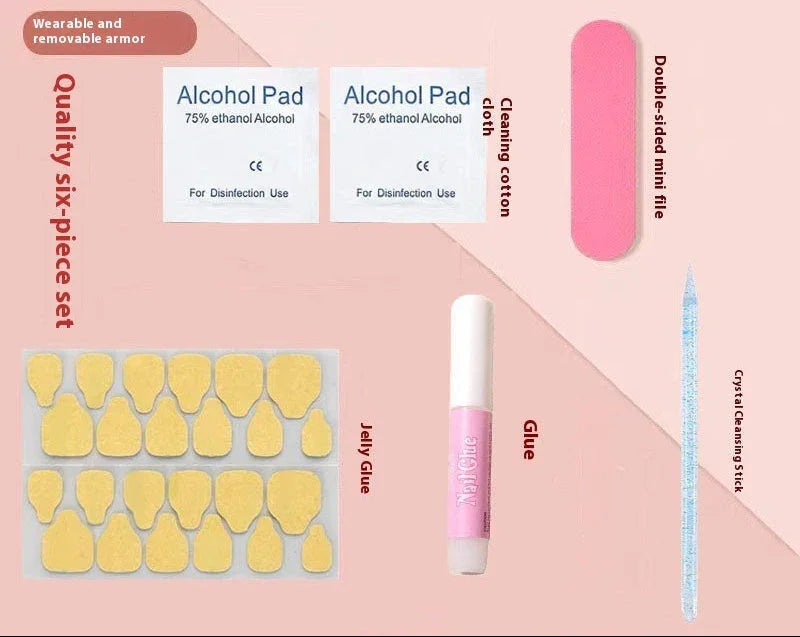 Press on Application Set of Six Kit Sage & Shimmer Beauty