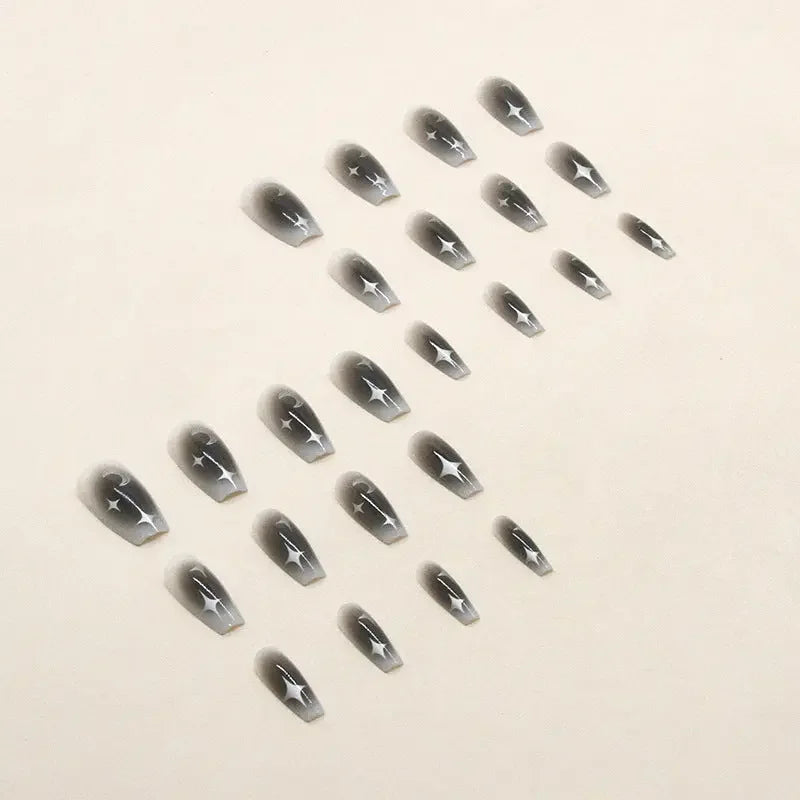 Vamp Romantic Star & Moon Silver Press On Nails Sage & Shimmer Beauty